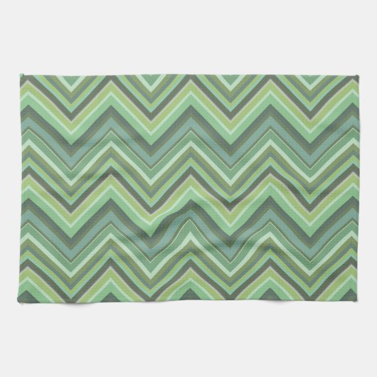 Oliven Green Zigzag Handtuch (Horizontal)