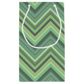 Oliven Green Zigzag Kleine Geschenktüte (Rückseite)