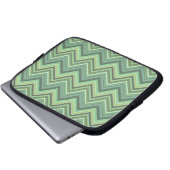 Oliven Green Zigzag Laptopschutzhülle (Vorne Knopf)