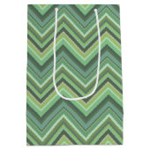 Oliven Green Zigzag Mittlere Geschenktüte (Rückseite)
