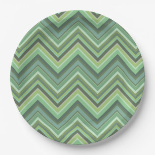 Oliven Green Zigzag Pappteller