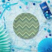Oliven Green Zigzag Pappteller (Party)
