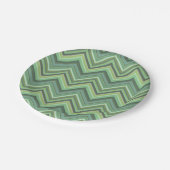 Oliven Green Zigzag Pappteller (Schrägansicht)