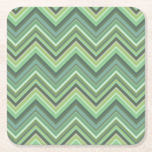 Oliven Green Zigzag Rechteckiger Pappuntersetzer (Vorderseite)