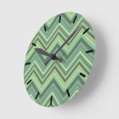 Oliven Green Zigzag Runde Wanduhr (Winkel)