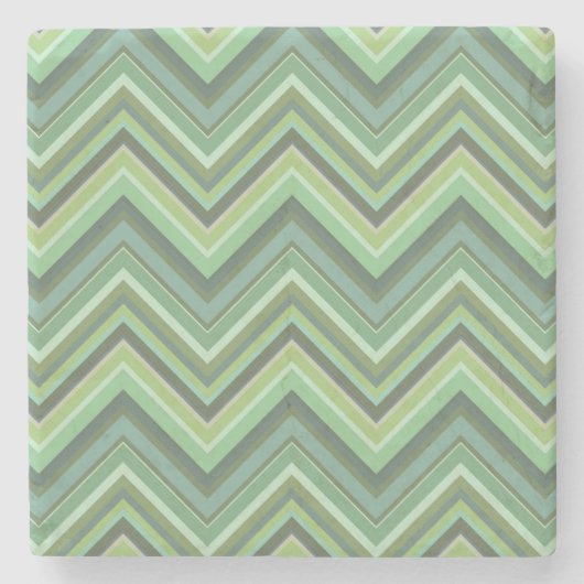 Oliven Green Zigzag Steinuntersetzer (Vorderseite)