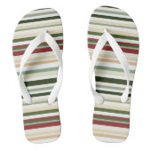Oliven, grün und rot Streifen Badesandalen (Fußbett)