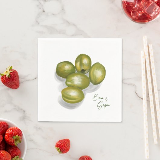 Oliven-Hochzeit Serviette (Beispiel)