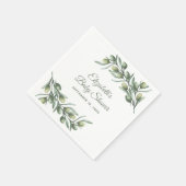 Oliven. italienische Babydusche. Sommer botanisch Serviette (Ecke)