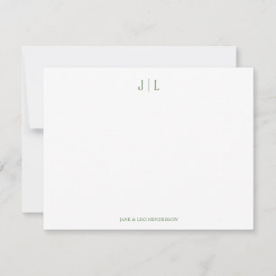 Oliven-Klassiker mit individuellem Monogramm für d Mitteilungskarte