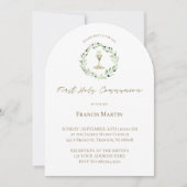 Oliven-Kranz Erste heilige Kommune Einladung (Vorderseite)