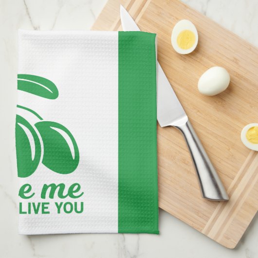 Oliven-Me-Lieben Geschirrtuch (Viertel Falte)