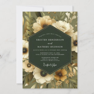 Oliven Moody Anemone Hochzeit Einladung