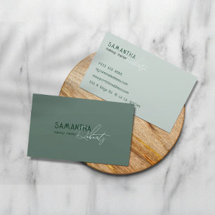 Oliven-Pastell-Ästhetik-Typografie-Makeup-Artist Visitenkarte