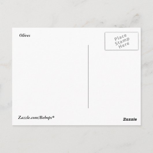 Oliven Postkarte (Rückseite)