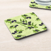 Oliven Print Plastic Untersetzer Set (Linke Seite)