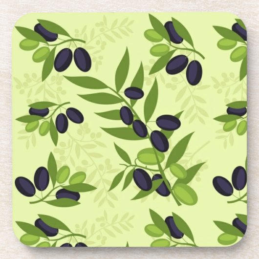 Oliven Print Plastic Untersetzer Set (Vorderseite)