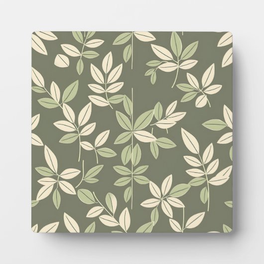 Oliven-Salbei-Botanische Blätter Muster Fotoplatte (Vorderseite)