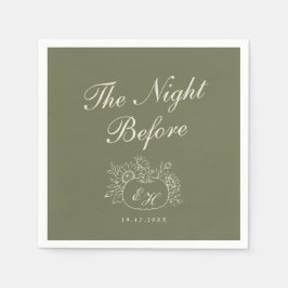 Oliven-Salbei-Monogramm-Probe-Dinner-Servietten Serviette