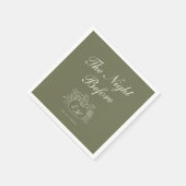 Oliven-Salbei-Monogramm-Probe-Dinner-Servietten Serviette (Ecke)
