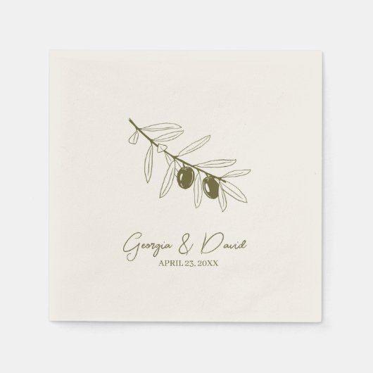 Oliven Serviette (Vorderseite)