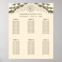 Oliven-Sonne-Mond-Tarotkarten-Hochzeits-Sitzplan
