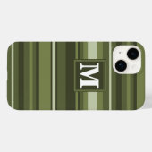 Oliven-Streifen in Monogramm Case-Mate iPhone Hülle (Rückseite (Horizontal))