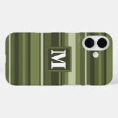 Oliven-Streifen in Monogramm Case-Mate iPhone Hülle (Rückseite (Horizontal))