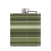 Oliven-Streifen in Monogramm Flachmann (Rückseite)