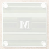 Oliven-Streifen in Monogramm Glasuntersetzer (Rückseite)