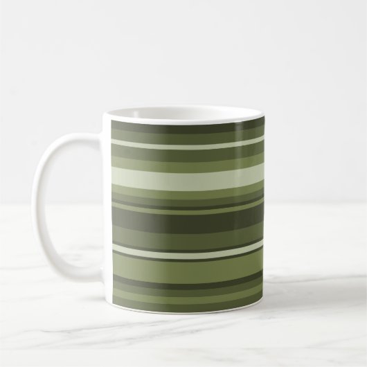 Oliven-Streifen in Monogramm Kaffeetasse (Links)