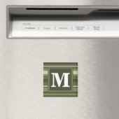 Oliven-Streifen in Monogramm Magnet (In Situ (Geschirrspüler))