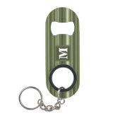 Oliven-Streifen in Monogramm Mini Flaschenöffner (Vorderseite)