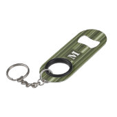 Oliven-Streifen in Monogramm Mini Flaschenöffner (Vorderseite Schrägansicht)