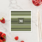 Oliven-Streifen in Monogramm Serviette (Beispiel)