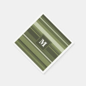 Oliven-Streifen in Monogramm Serviette (Ecke)