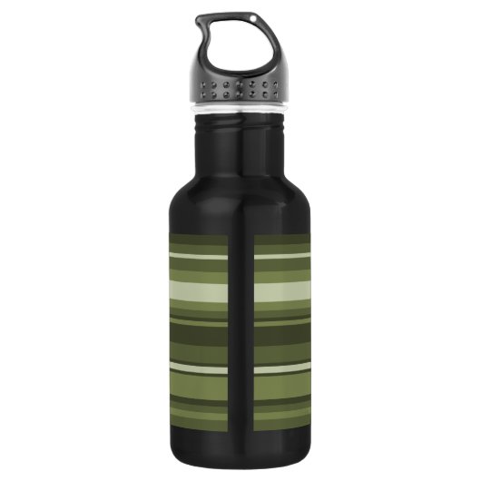 Oliven-Streifen in Monogramm Trinkflasche (Rückseite)