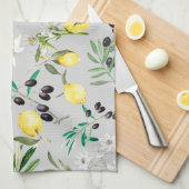 Oliven, Toskana, Blume, Mittelmeer, Zitrone Geschirrtuch (Viertel Falte)