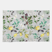 Oliven, Toskana, Blume, Mittelmeer, Zitrone Geschirrtuch (Horizontal)