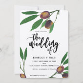 Oliven-toskanischer Lorbeer-Hochzeit Einladung (Vorderseite)