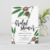 Oliven toskanischer Lorbeer Modernes Brautparty la Einladung (Stehend Vorderseite)