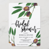 Oliven toskanisches modernes Kraftwerk Brautparty Einladung (Vorne/Hinten)