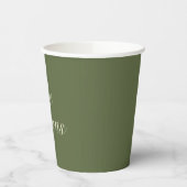 Oliven- und Beige-Hochzeitstassen Pappbecher (Links)
