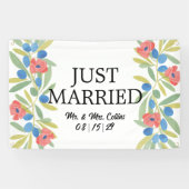 Oliven und Blumen Frisch Vermählt Auto Banner (Horizontal)