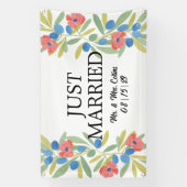 Oliven und Blumen Frisch Vermählt Auto Banner (Vertikal)