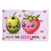 Oliven und Erdbeeren Kissenbezug (Rückseite-Links)