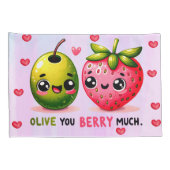 Oliven und Erdbeeren Kissenbezug (Rückseite-Rechts)