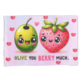 Oliven und Erdbeeren Kissenbezug (Vorderseite-Rechts)