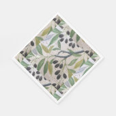 Oliven und Grau Mediterranes Mittagessen Napkins Serviette (Ecke)