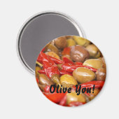 Oliven und Jalepenos, Olive You! Magnet (Vorderseite/Rückseite)